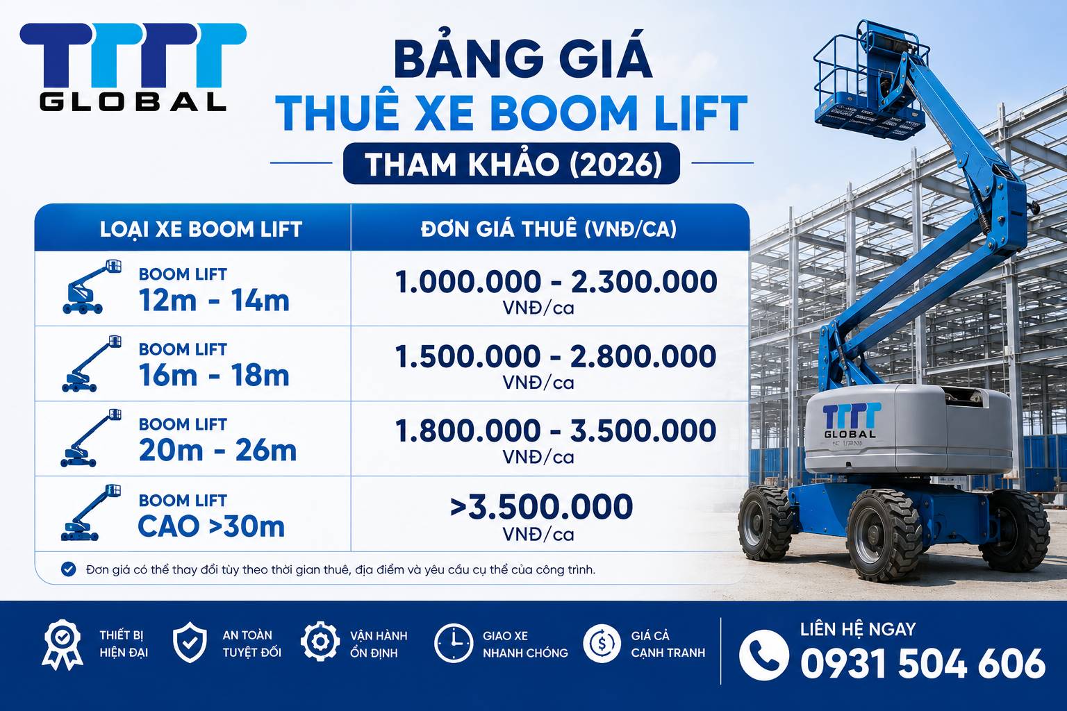 thuê xe nâng boom lift