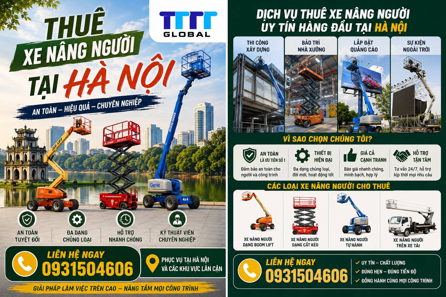 thuê xe nâng người tại Hà Nội