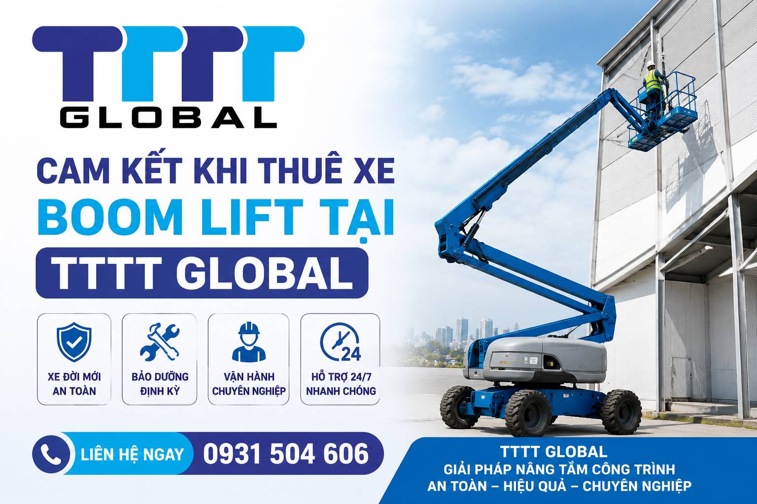 Trang chủ Vận Tải TTTT thuê xe nâng boom lift