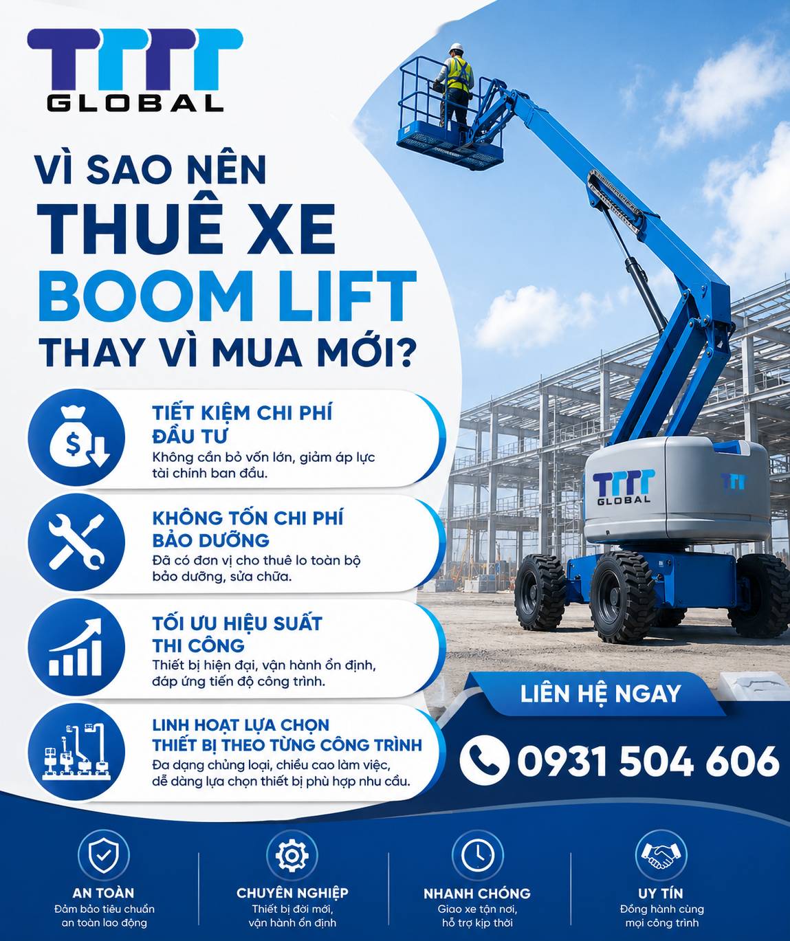 thuê xe nâng boom lift