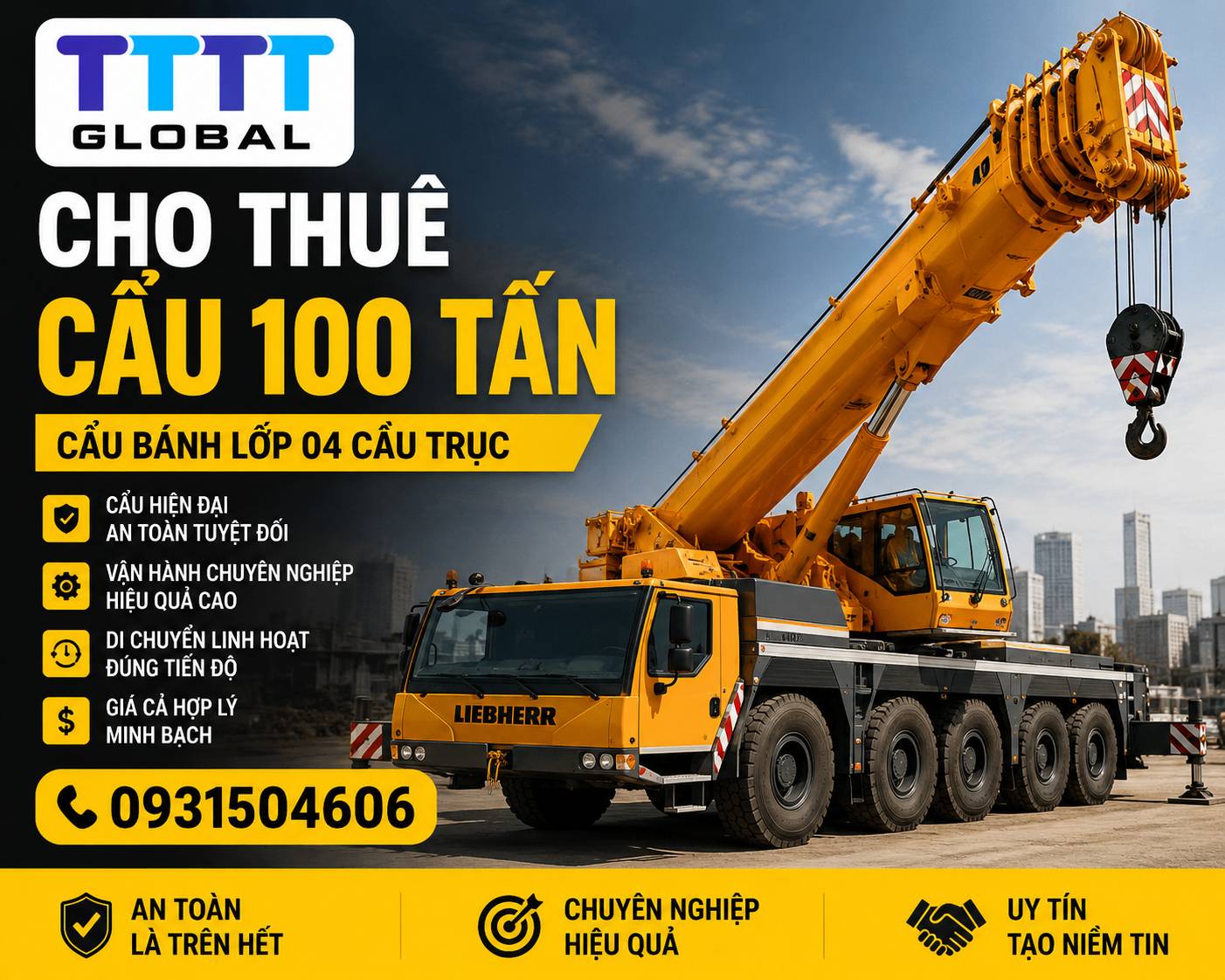 Cho thuê cẩu 100 tấn