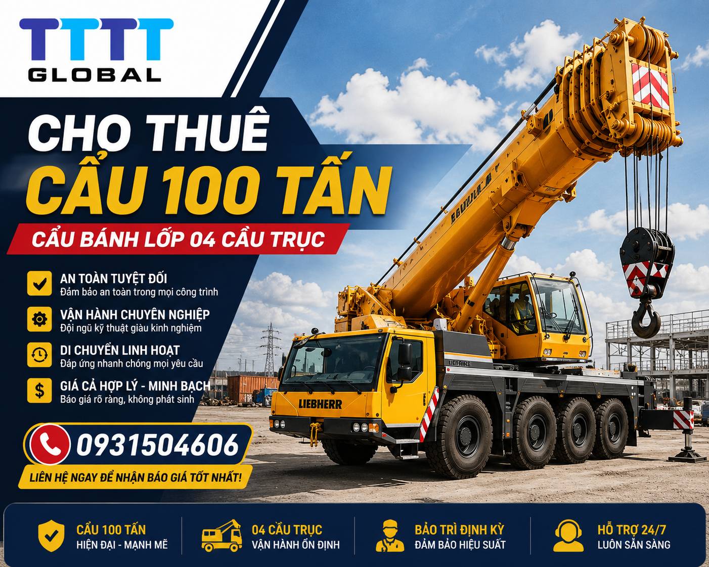 Cho thuê cẩu 100 tấn