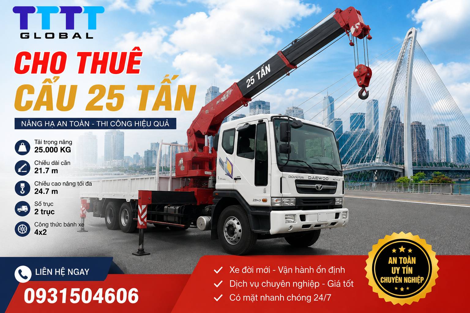 cho thue cau 25 tan thung
