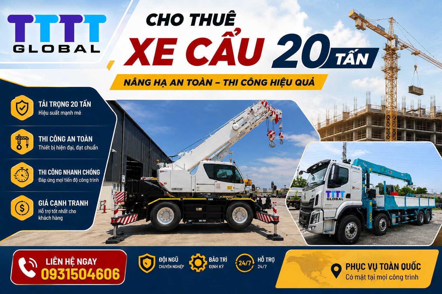 Cho thuê cẩu 20 tấn