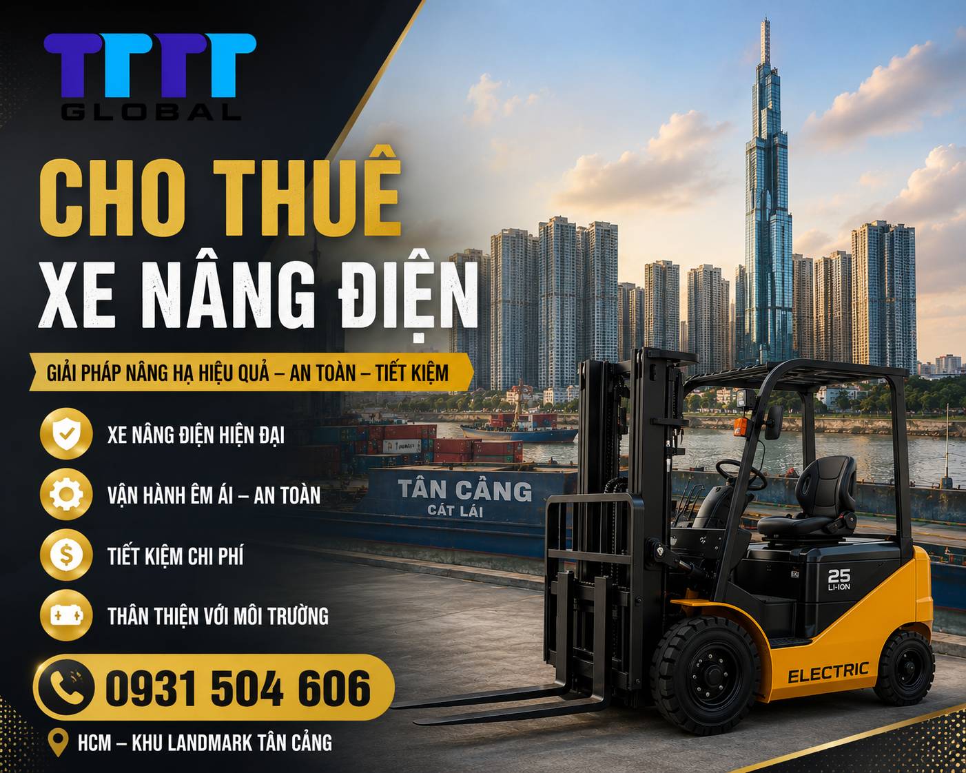 Cho thuê xe nâng điện
