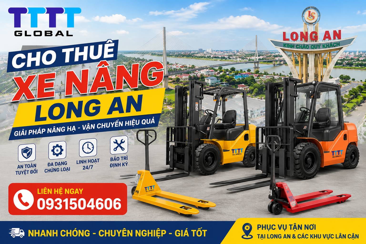 Cho thuê xe nâng Long An 