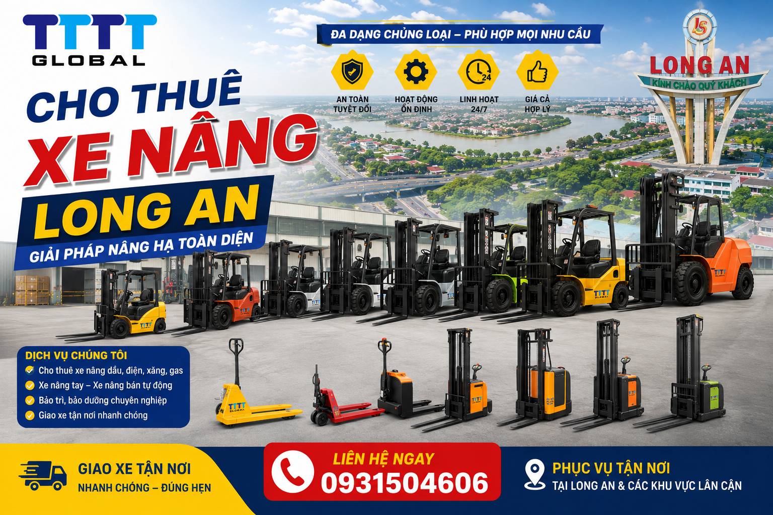 Cho thuê xe nâng Long An