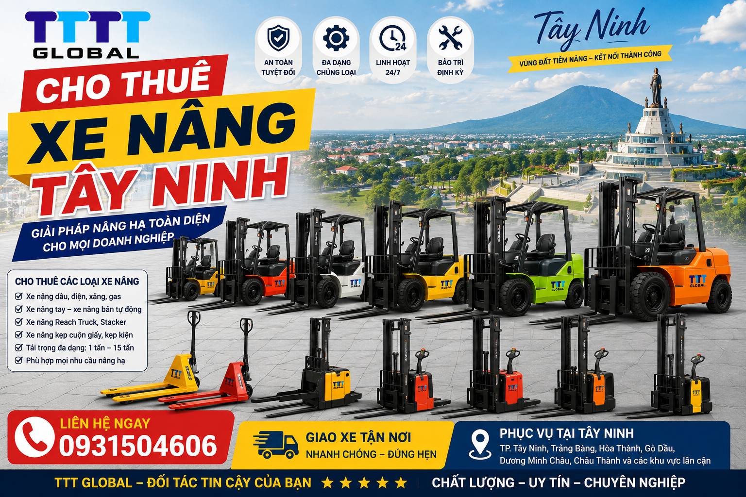 Cho thuê xe nâng Tây Ninh