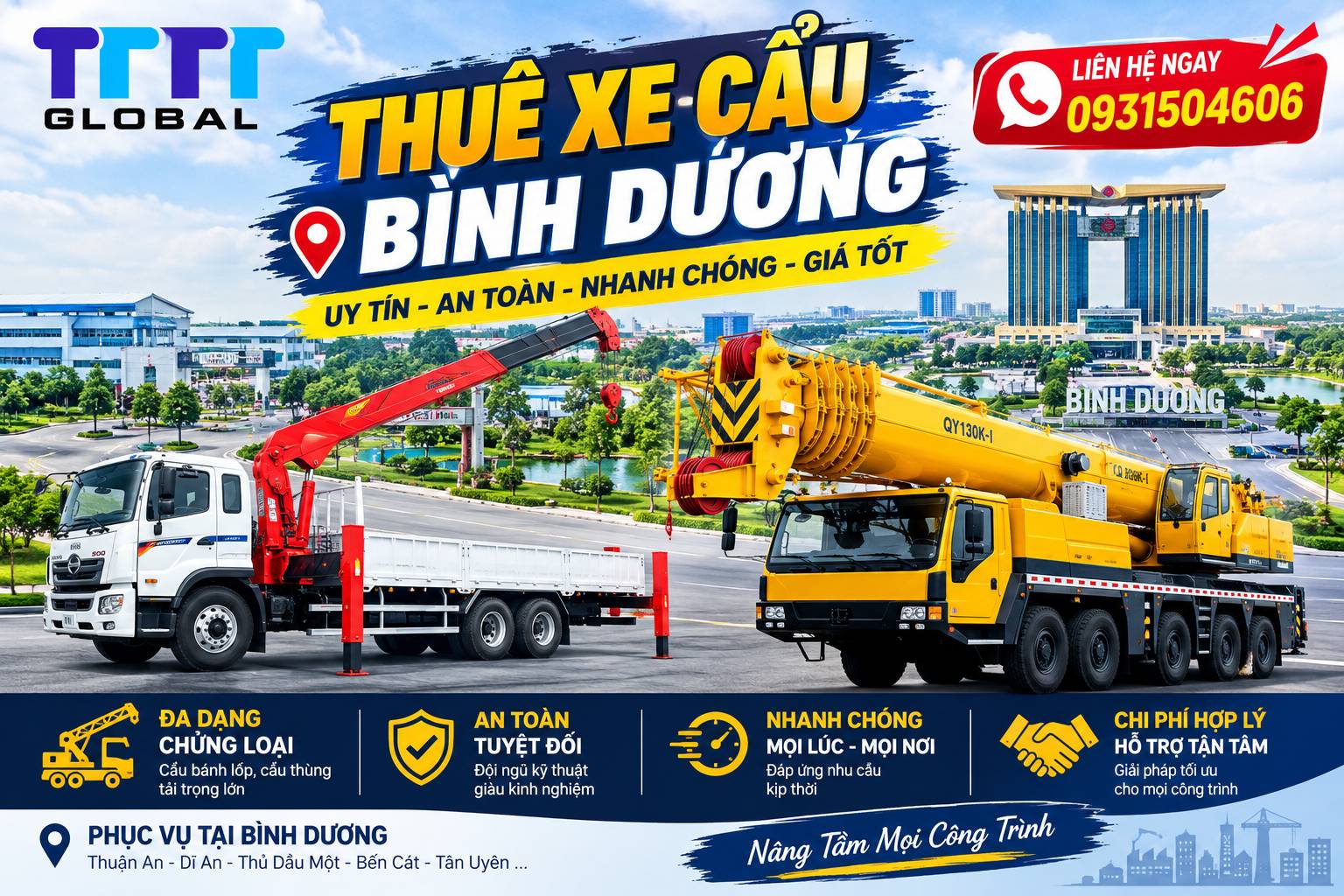 Thuê xe cẩu Bình Dương 