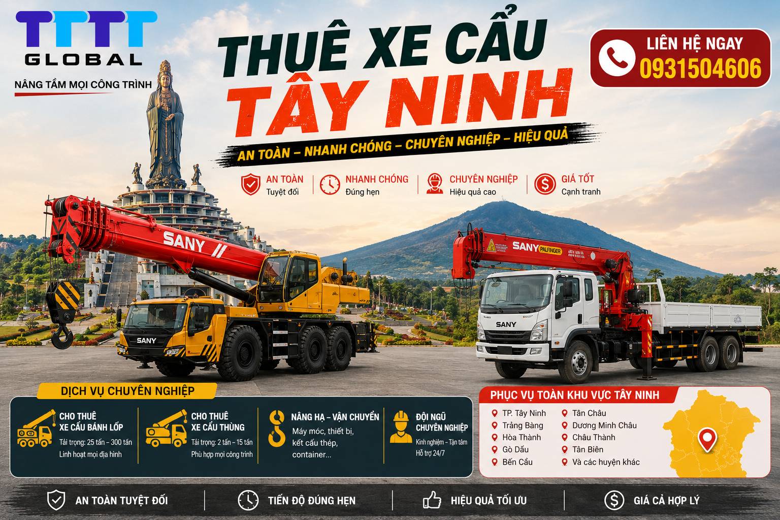 Thuê xe cẩu Tây Ninh