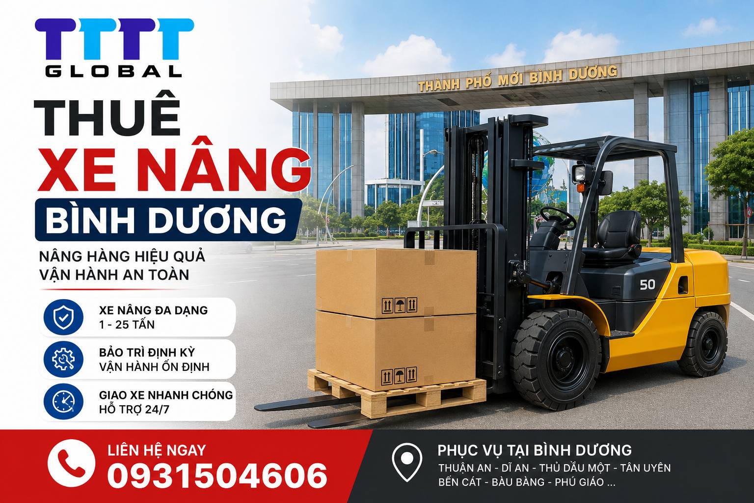 Thuê xe nâng Bình Dương 
