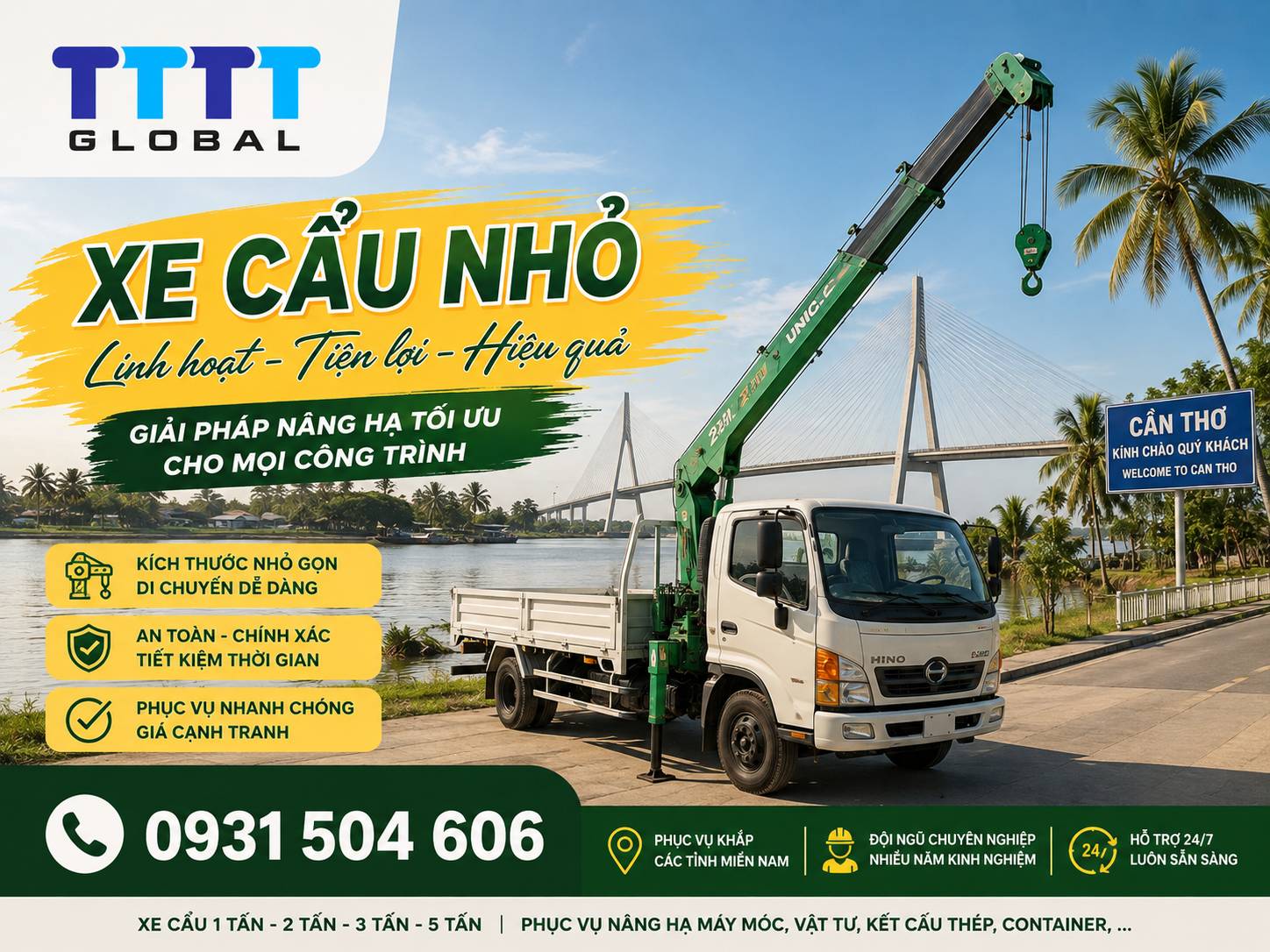 Trang chủ Vận Tải TTTT Dịch vụ cho thuê xe cẩu tụ hành TTTT